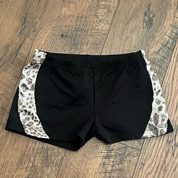 GK Girls Dance Gymnastics Leopard Print Shorts size Small - Picture 1 of 5
